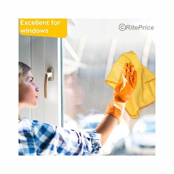 12 PCS (4 Pack) 100% Pure Cotton Yellow Multi-Purpose Dusters Cleaning Cloths - Picture 7 of 11